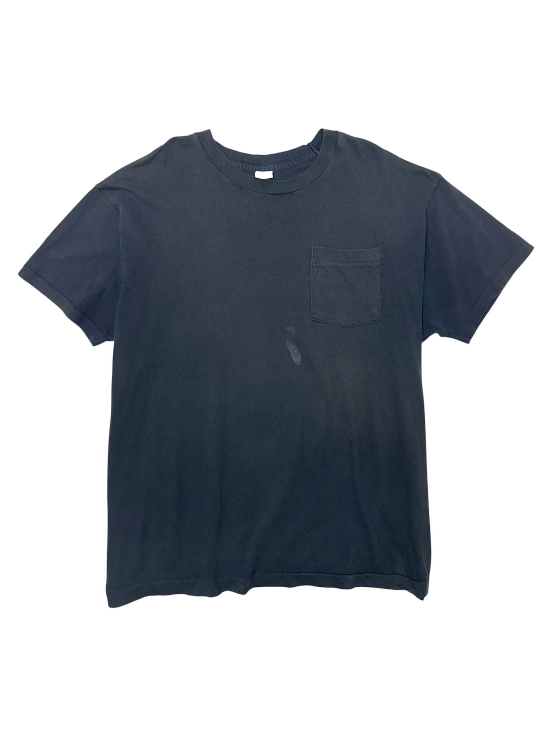 1990'S BLANK POCKET BLACK TEE