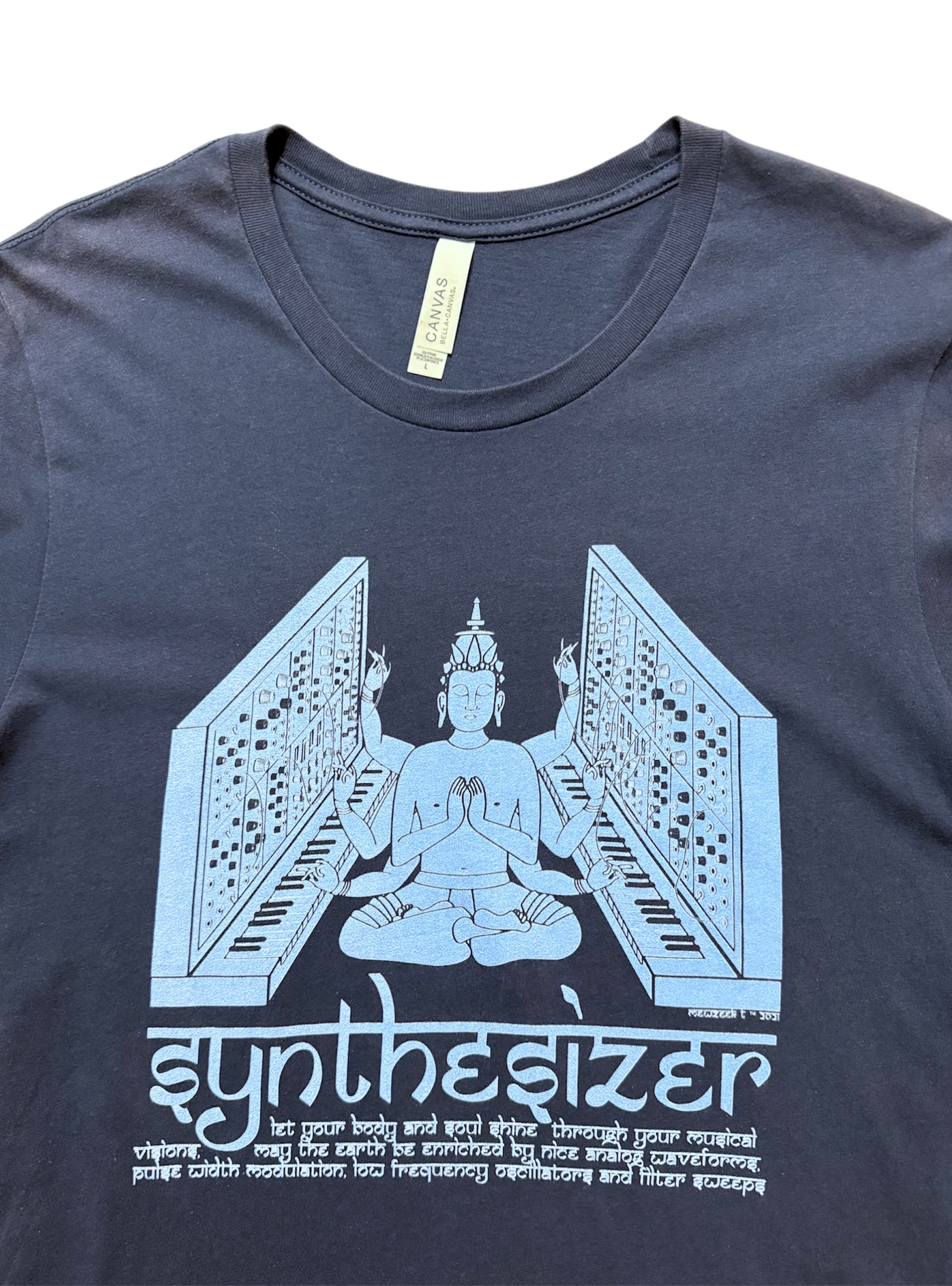 2021 SYNTHESIZER BUDDHA GRAPHIC TEE - Image 2